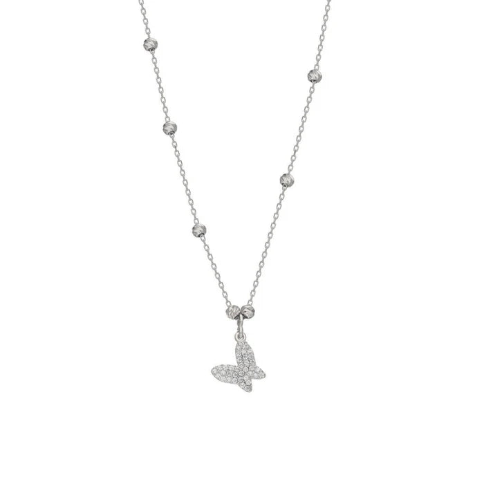 Butterfly-Ball-Halskette aus 925er Silber – Ansicht 2