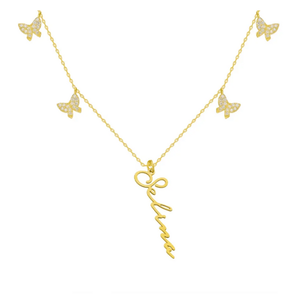 Butterfly x Signatur Kette aus 925er Silber