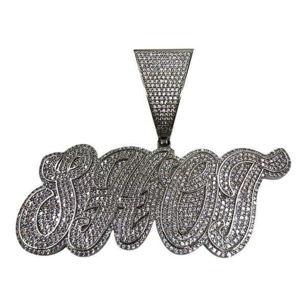 Custom-Name-Anhänger Iced Out 7 cm aus 925er Silber