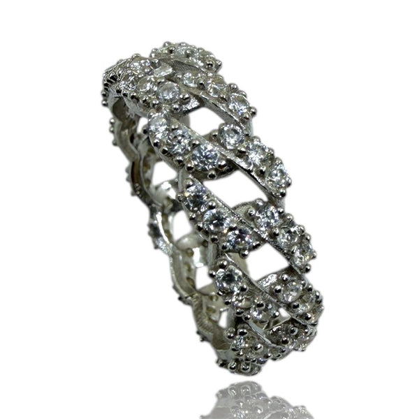 Cuban-Ring Iced Out aus 925er Silber