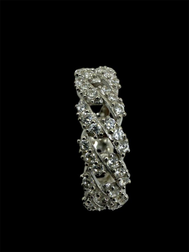 Cuban Iced Out Ring aus echtem 925 Silber