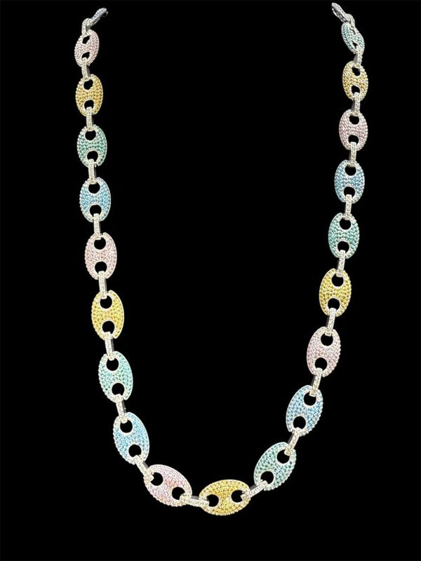 Cuban Link Kette Iced Out breit 12mm Silber 925