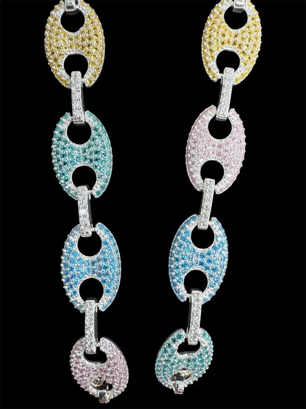 Cuban Link Kette Iced Out breit 12mm Silber 925