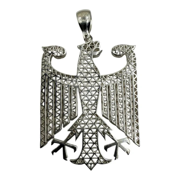 Deutscher Adler Anhänger aus 925 Sterling Silber - XXL