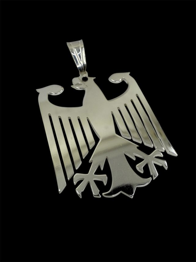 Deutscher Adler Anhänger aus 925 Sterling Silber Breit 24mm