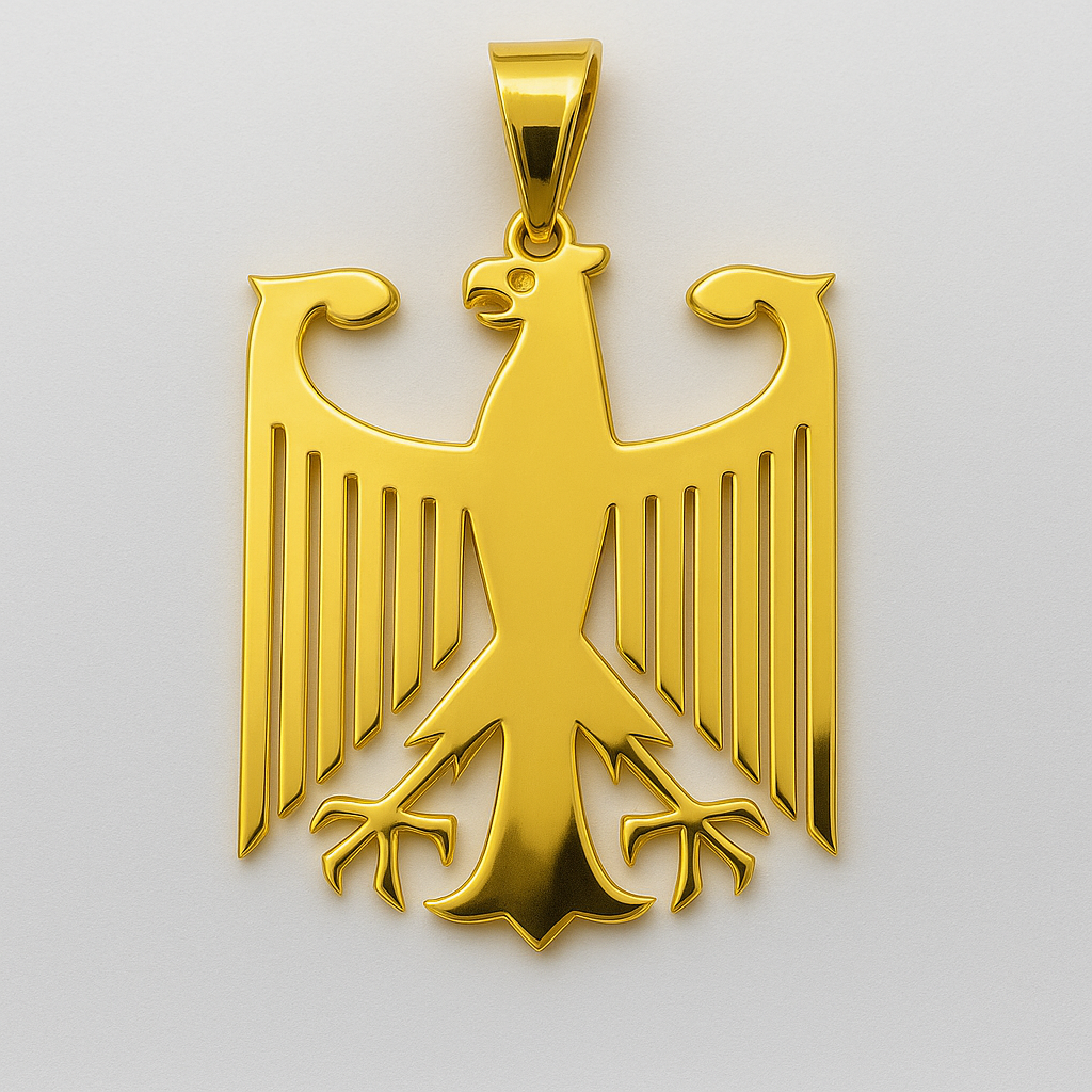 Deutscher Adler Anhänger aus 925 Sterling Silber Breit 24mm