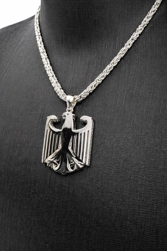 SET Königskette 2.2 mm breit + Deutschland Adler Anhänger aus Silber925