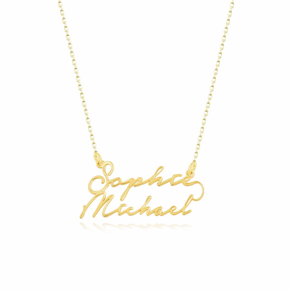 Forever Signature-Namenskette mit zwei Namen aus 925er Silber
