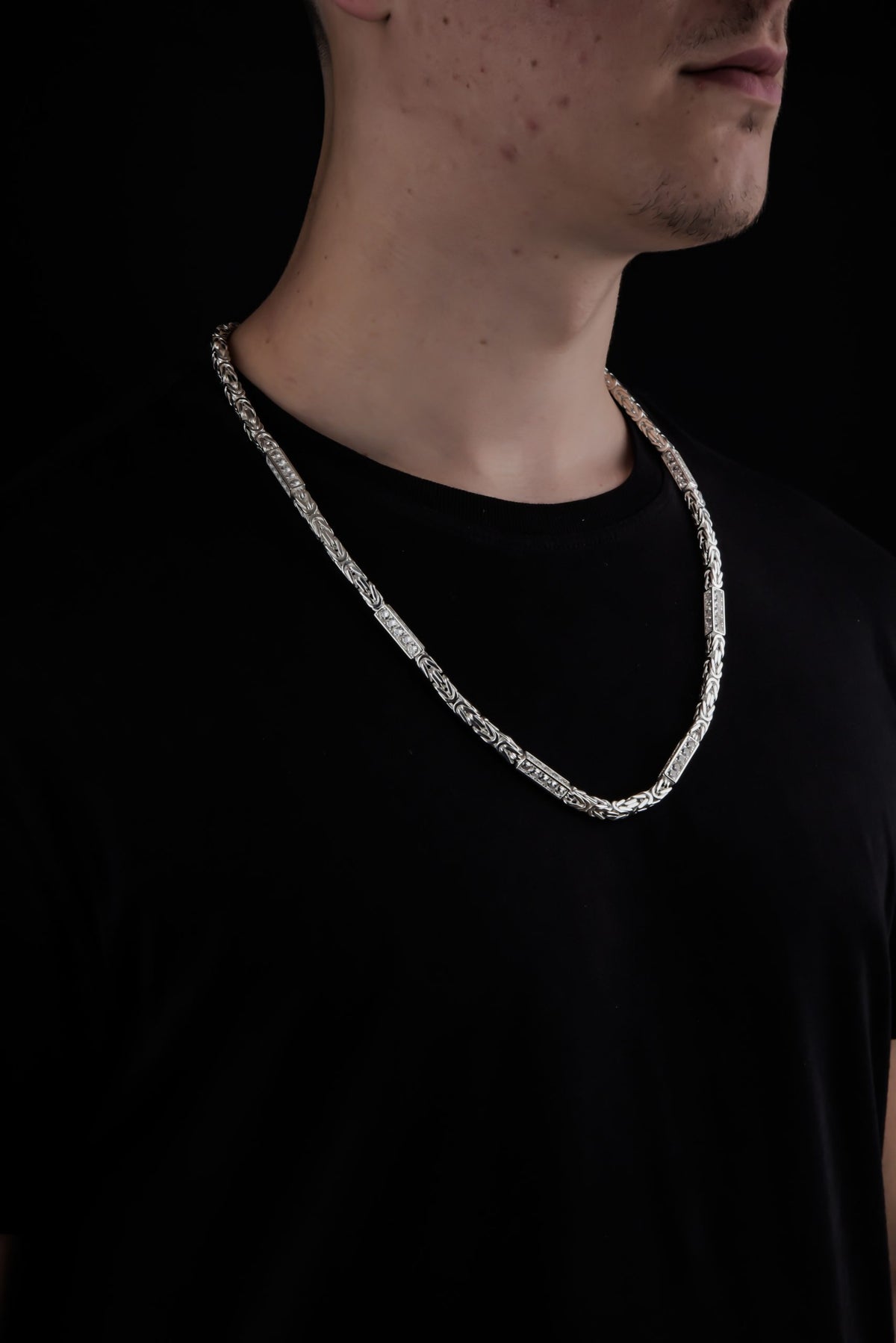Set Königskette Iced Out 4 mm mit Armband aus 925er Silber – Ansicht 3