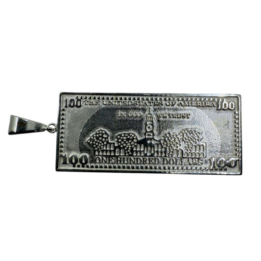 100-Dollar-Schein Anhänger klein aus 925er Sterlingsilber – Ansicht 4