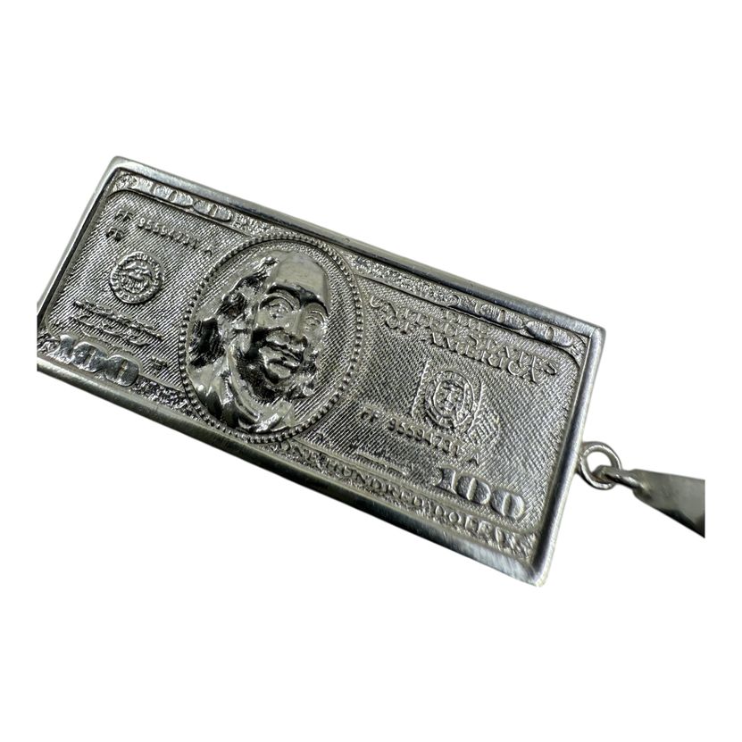Geldanhänger 100 Dollarschein Anhänger Silber 925 Klein