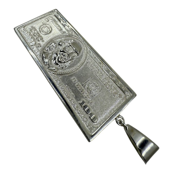 100-Dollar-Schein Anhänger klein aus 925er Sterlingsilber