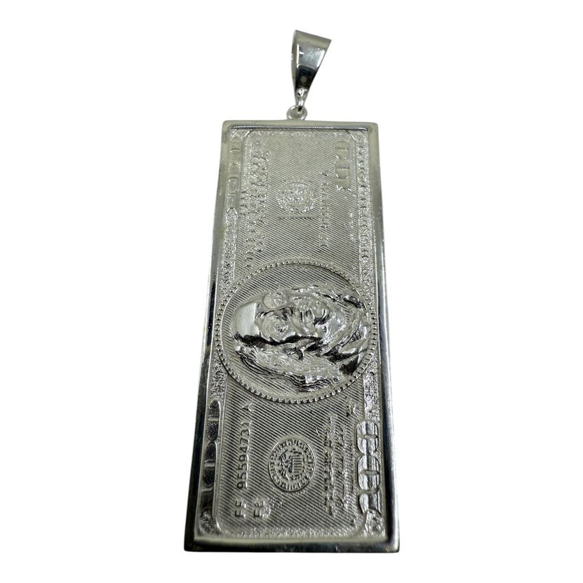 Geldanhänger 100 Dollarschein Anhänger Silber 925
