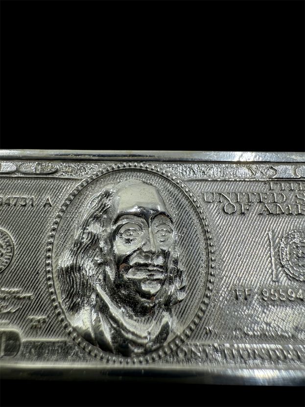 Geldanhänger 100 Dollarschein Anhänger Silber 925 Klein