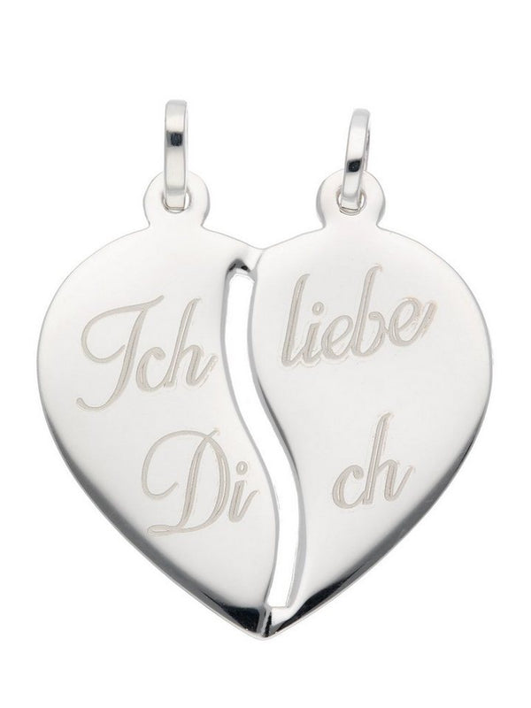 Herzkette für Pärchen aus 925er Silber