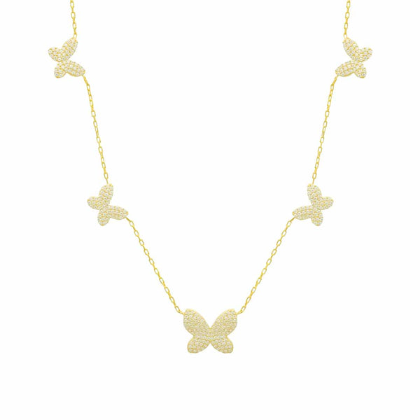 Halle Butterfly-Kette mit Zirkonia aus 925er Silber