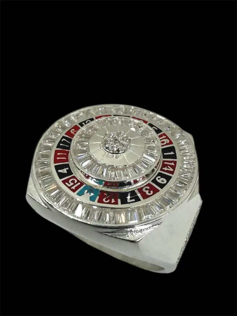 Herren Ring aus 925 Sterling Silber – Roulette Iced Out