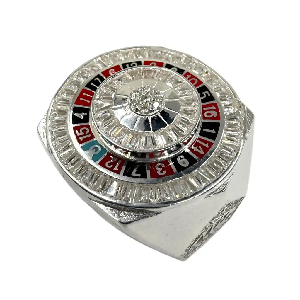 Herrenring Roulette Iced Out aus 925er Sterlingsilber