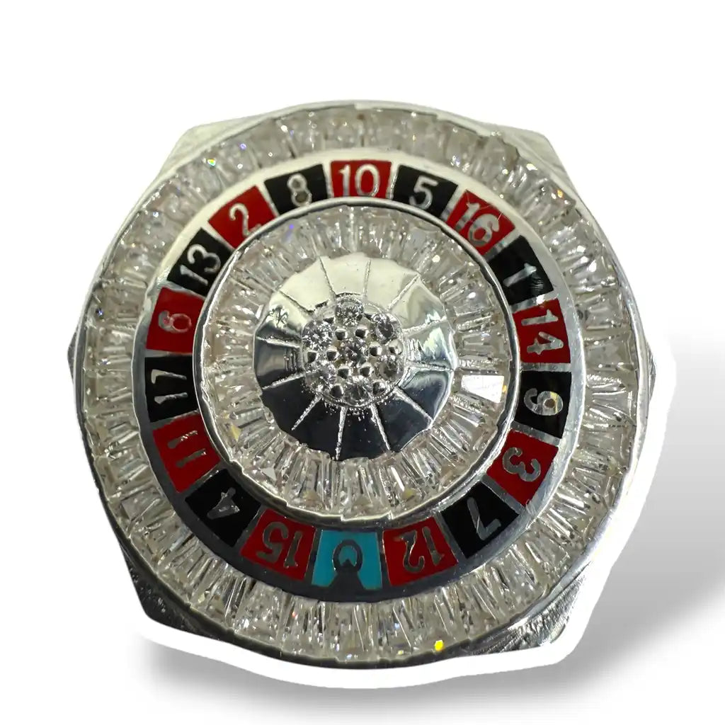 Herren Ring aus 925 Sterling Silber – Roulette Iced Out