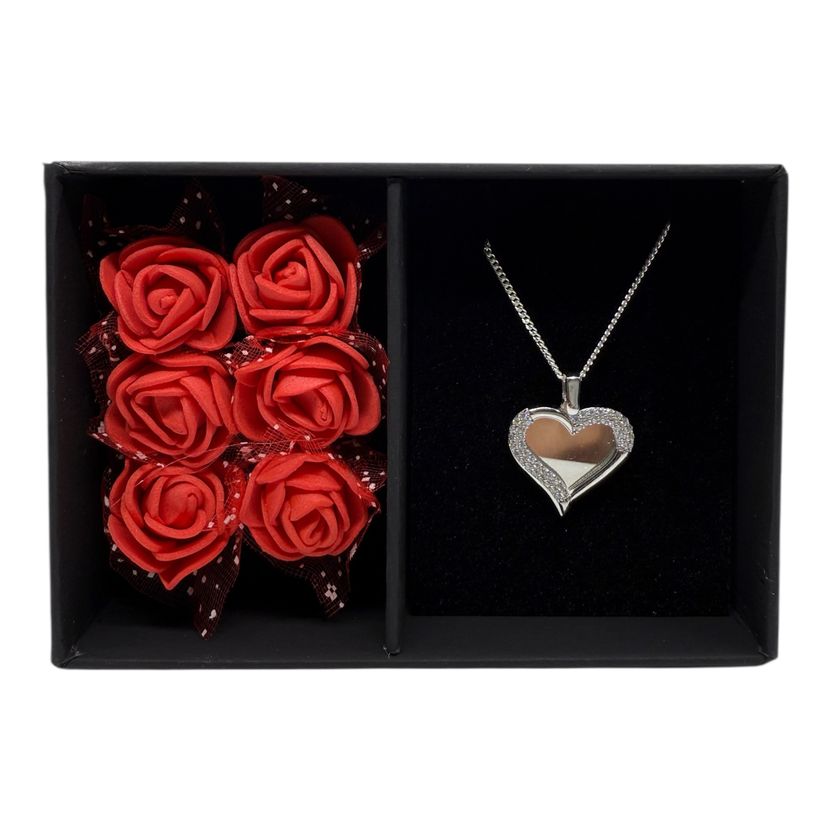 Herz LOVE HALSKETTE LIMITIERT - 925 SILBER Inklusive Rosenbox Inkl. Wunschgravur