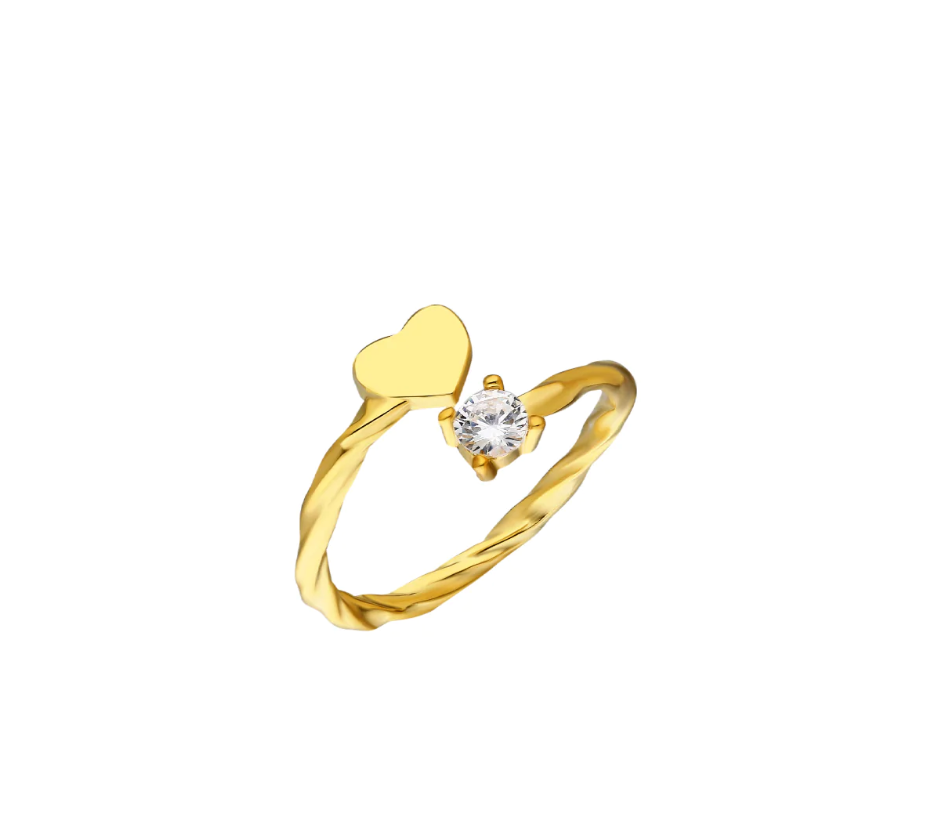 Herz-Diamond-Ring aus 925er Silber
