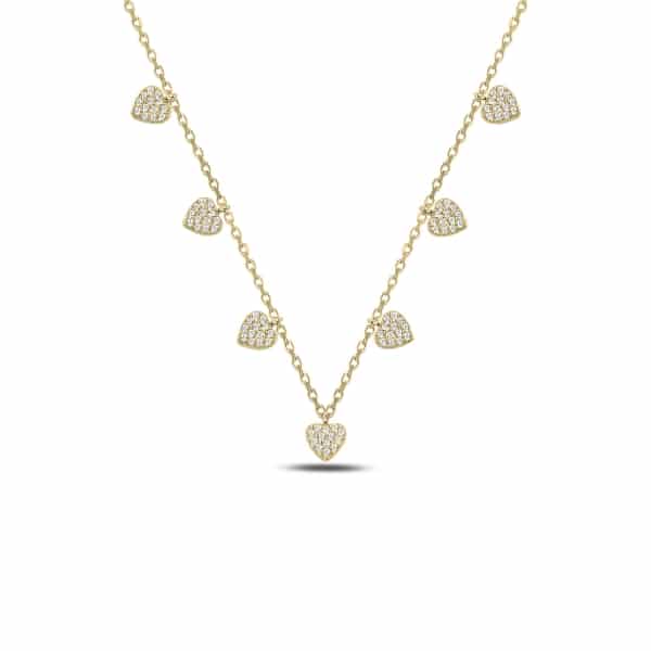 Zarte Herz Mini Kette aus 925er Silber, verziert mit funkelnden Zirkonia, ideal für den täglichen Gebrauch.