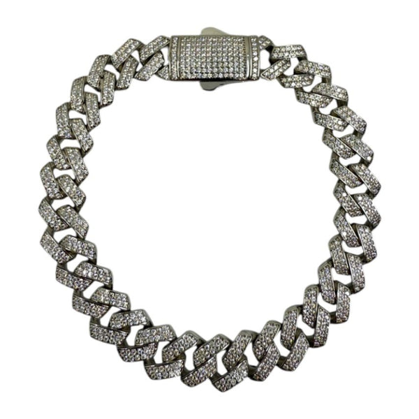 Iced Cuban Armband 11 mm aus 925er Silber