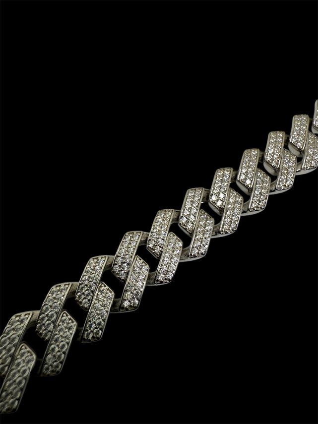 ICED CUBAN ARMBAND - 11MM Silber925