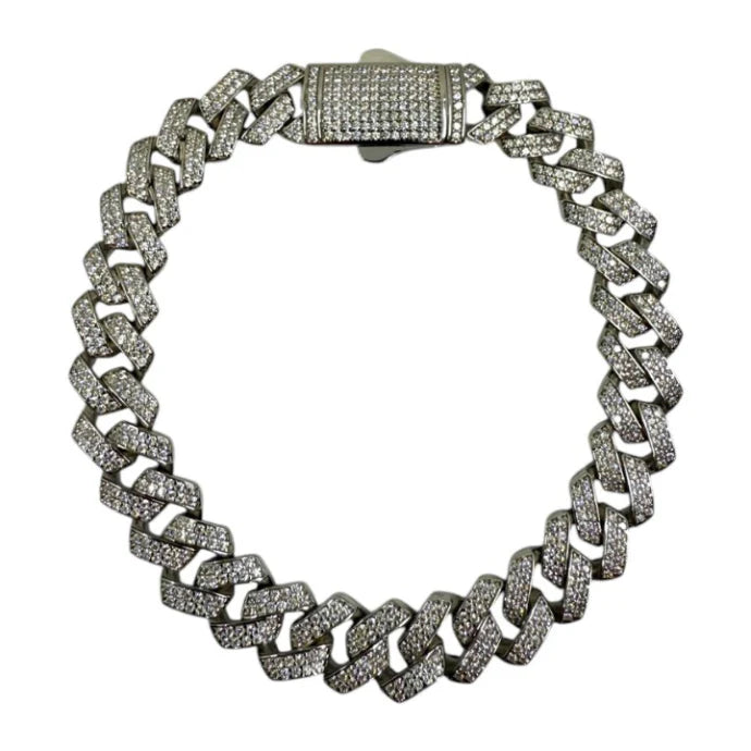 ICED CUBAN ARMBAND - 8.5MM Silber925