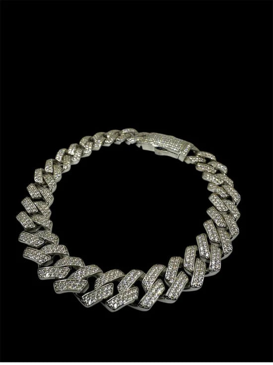 ICED CUBAN ARMBAND - 8.5MM Silber925