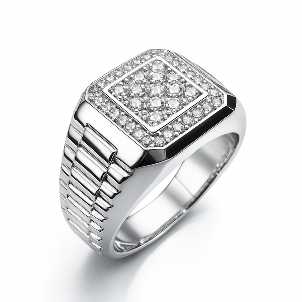 Iced-Out-Silberring Ares aus 925er Sterlingsilber