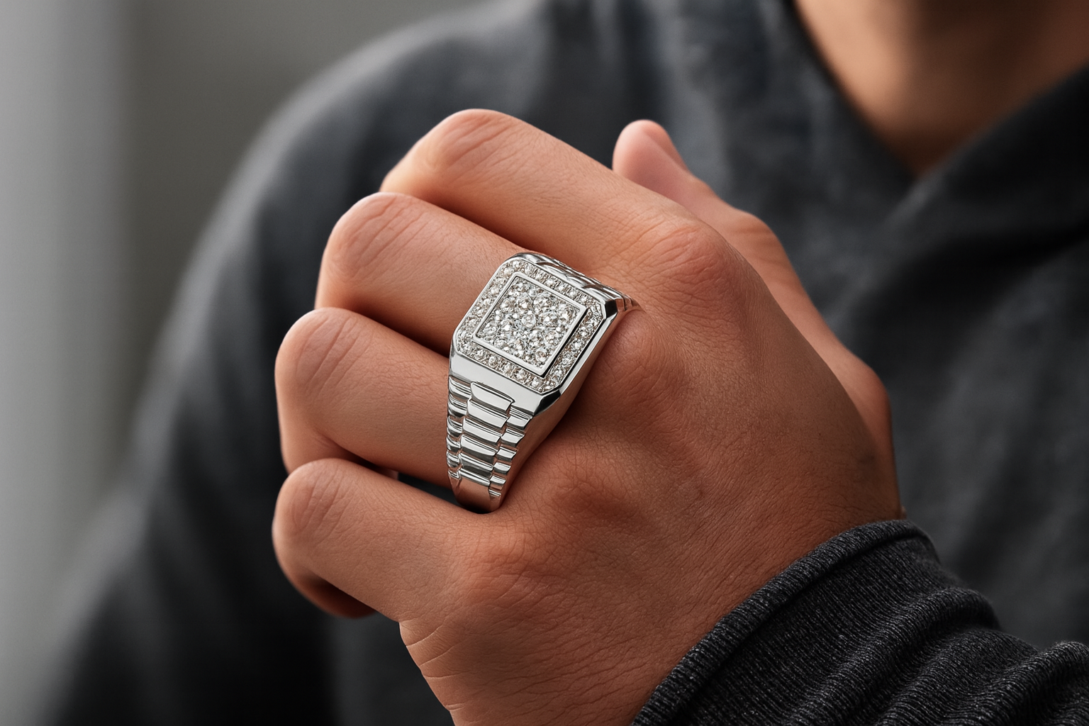 Iced Out Silberring Ares  - 925 Sterlingsilber mit  Zirkonia