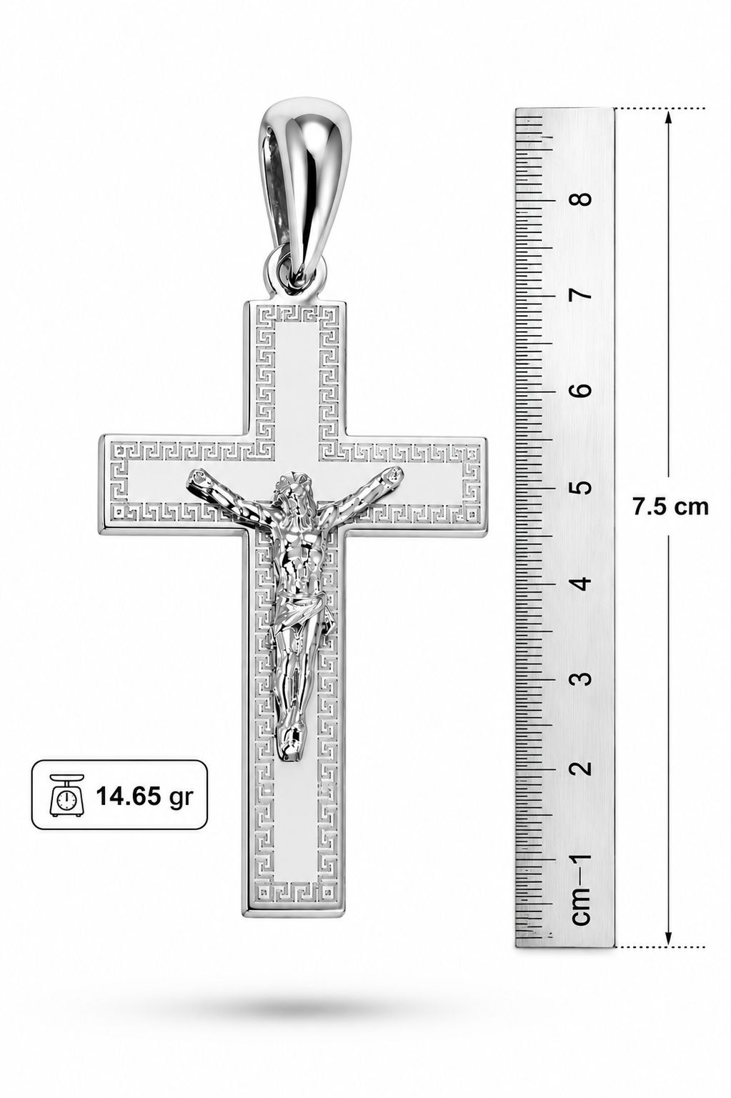 Großer Kreuz Anhänger in Matt-Glanz Optik – 925 Silber Schmuckstück