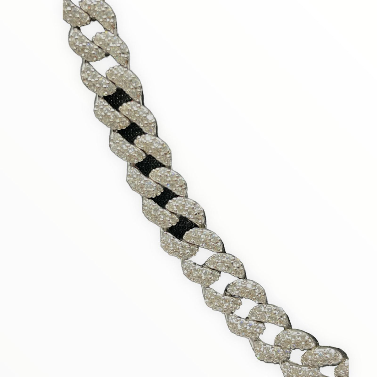 Cuban Link Kette Iced Out 6 mm aus rhodiniertem 925er Silber – Ansicht 3