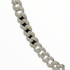 Iced Out Cuban Link Kette Rhodiniert breit 50-80cm lang 925 Sterling Silber (2)