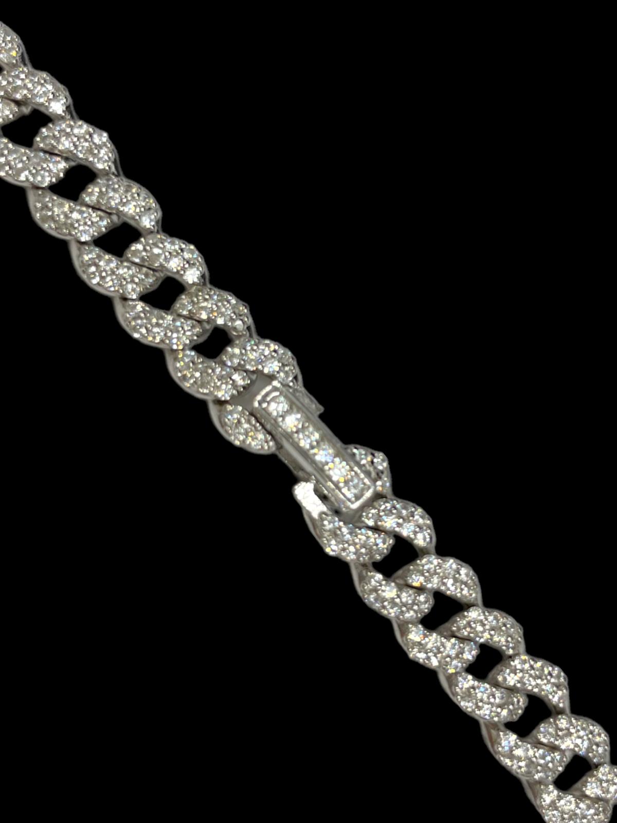 Cuban Link Kette Iced Out 6 mm aus rhodiniertem 925er Silber – Ansicht 4