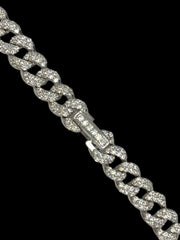 Iced Out Cuban Link Kette Rhodiniert breit 50-80cm lang 925 Sterling Silber (3)