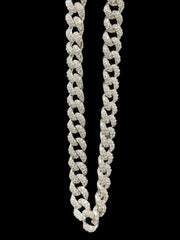 Iced Out Cuban Link Kette Rhodiniert breit 6mm 50-80cm lang 925 Sterling Silber