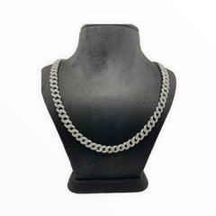 Iced Out Cuban Link kette 8,5mm breit 50-60cm lang 925 Sterling Silber