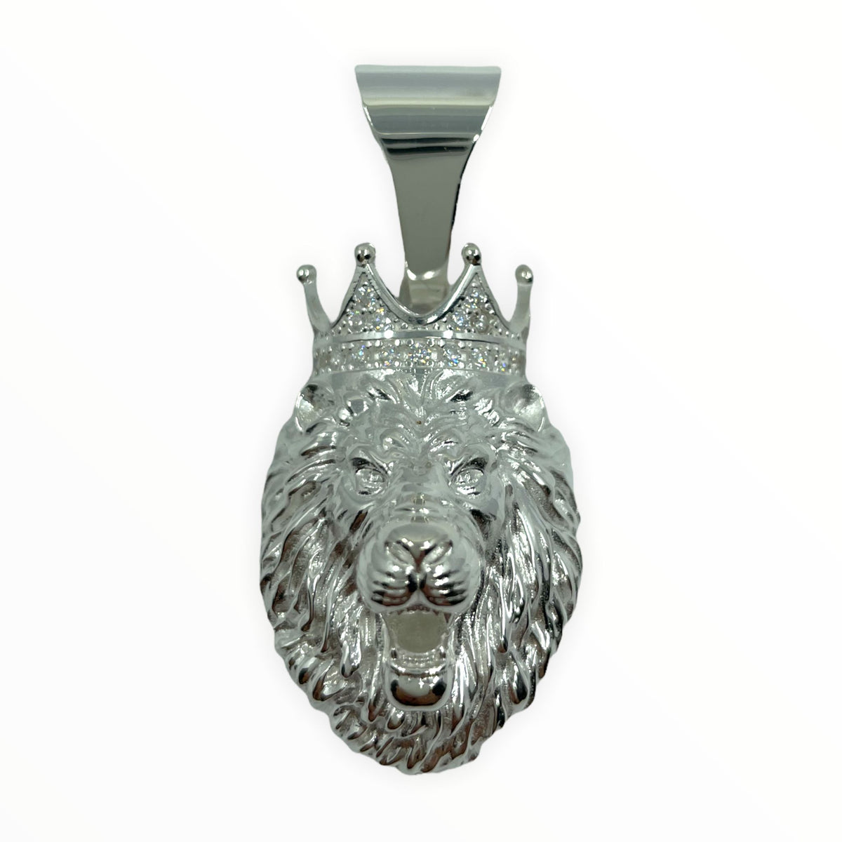 Iced-Out-Löwen-Anhänger aus 925er Sterlingsilber