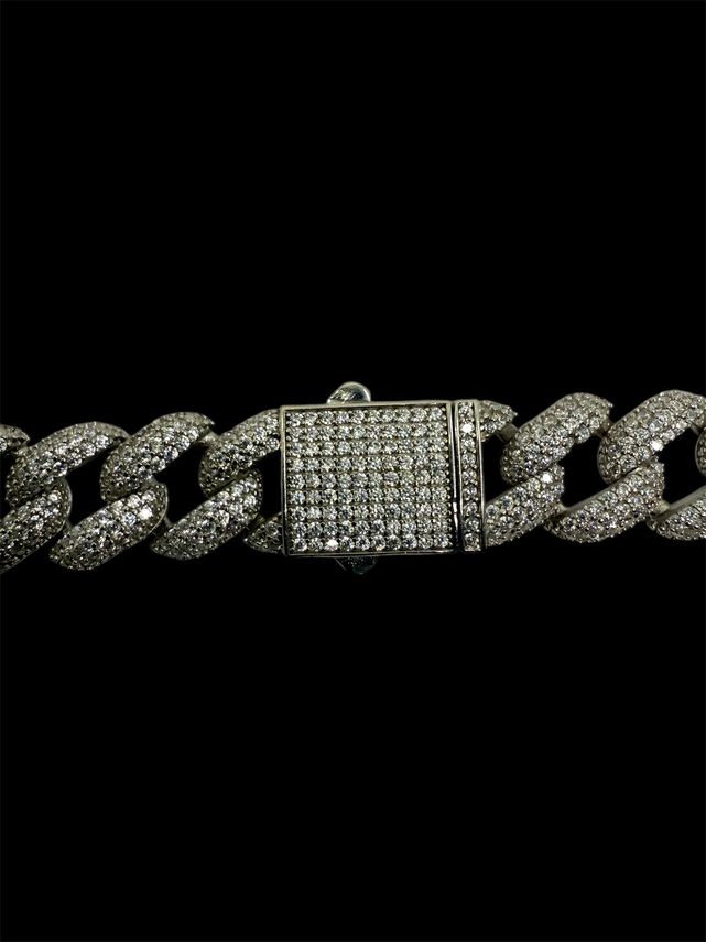Iced Out Cuban Link Texas Kette in Silber925