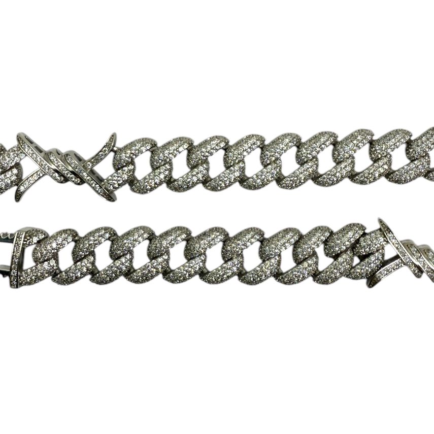 Iced Out Cuban Link Texas Kette in Silber925
