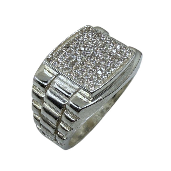 Iced-Out-Silberring mit Zirkonia aus 925er Sterlingsilber