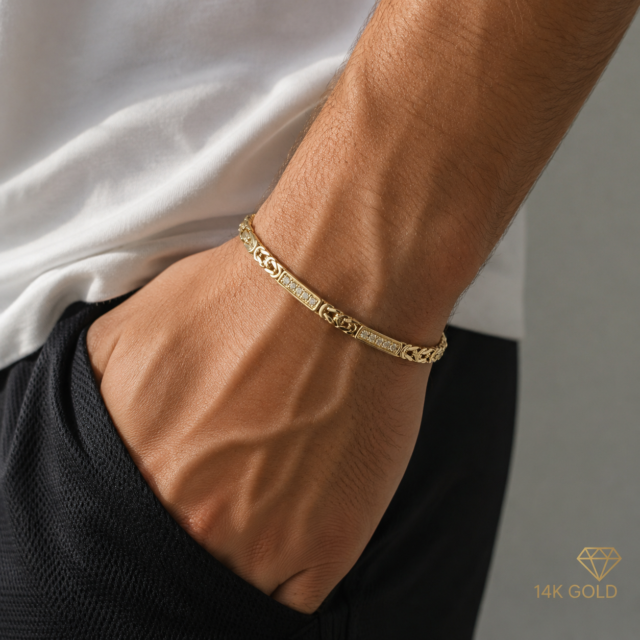 Königskette Armband 4mm Iced Out - Silber 925 18k Gold vergoldet