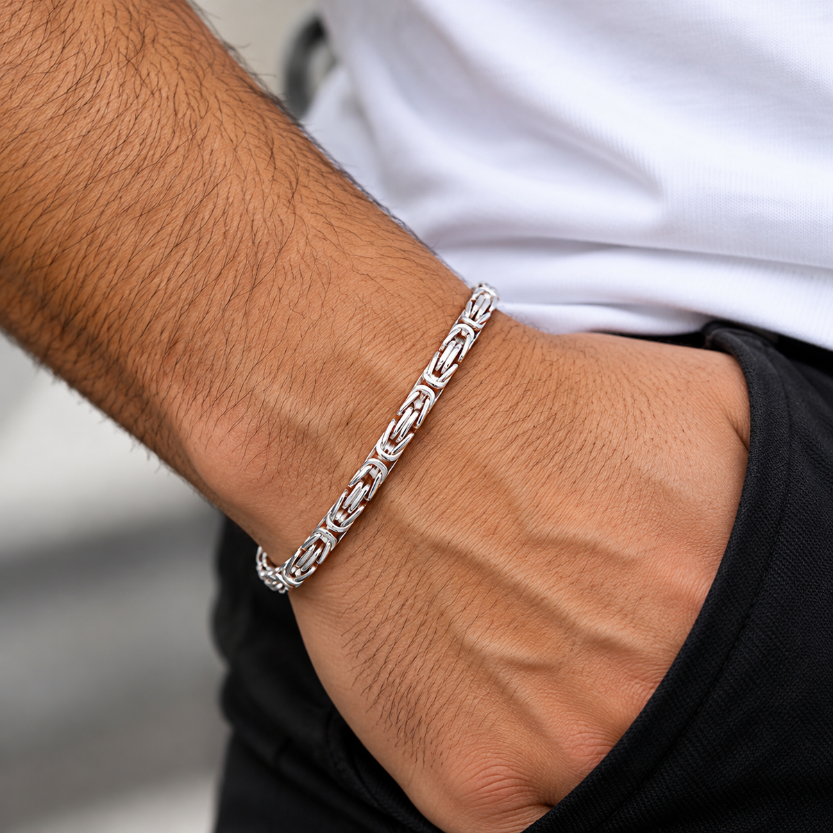 Königskette Armband 4mm aus 925 Sterling Silber