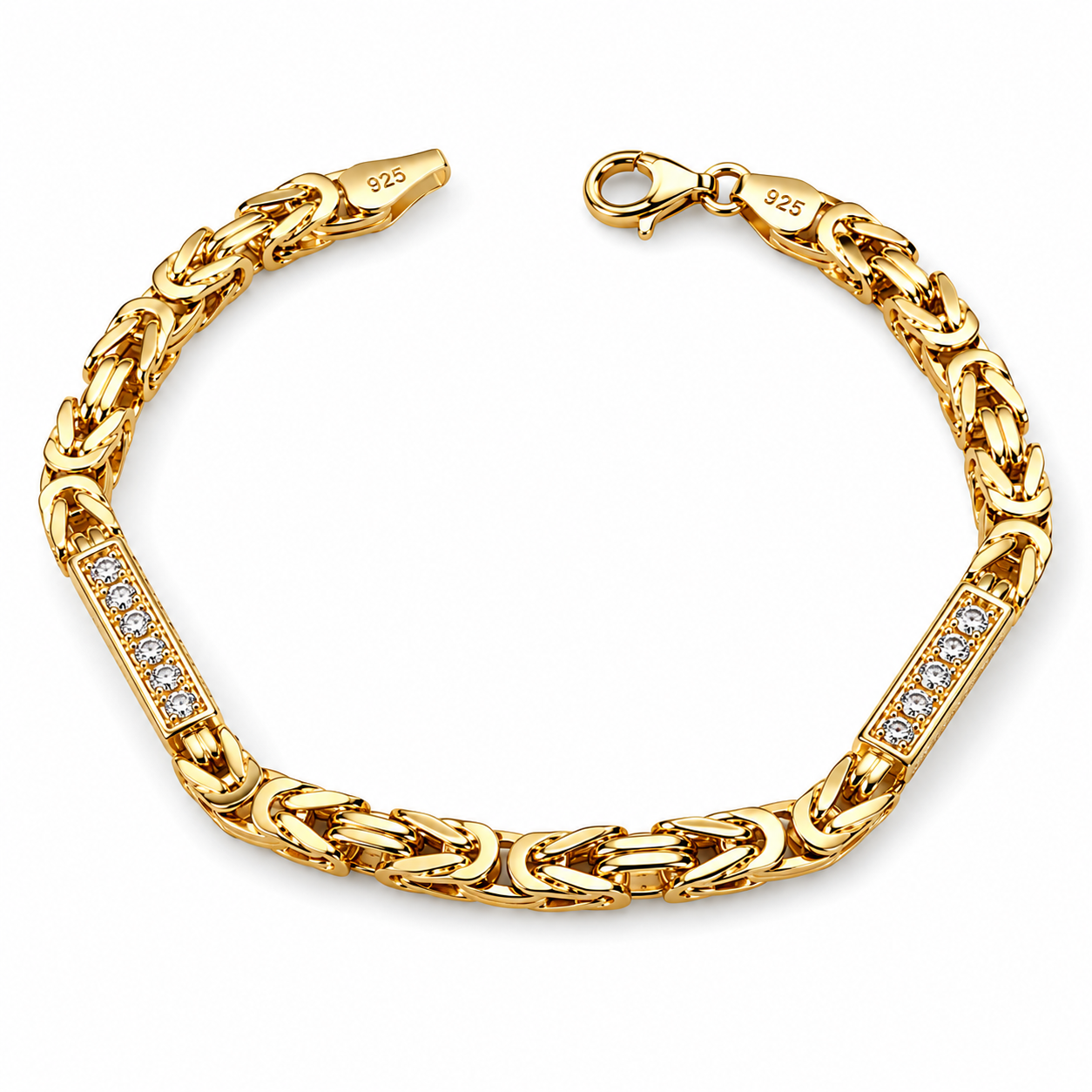 Verleihe deinem Look einen luxuriösen Touch Zirkonia Steine mit diesem hochwertigen Königsketten-Armband 6mm im angesagten Iced-Out