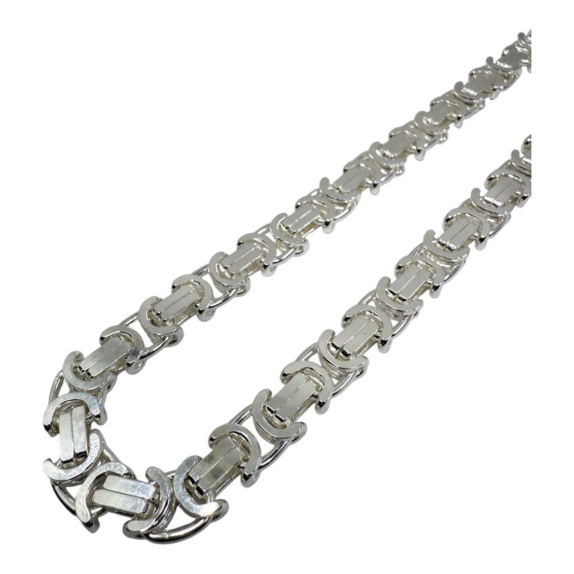 Königskette Flach 8 mm aus 925 Sterling Silber – Massiv Herren Halskette