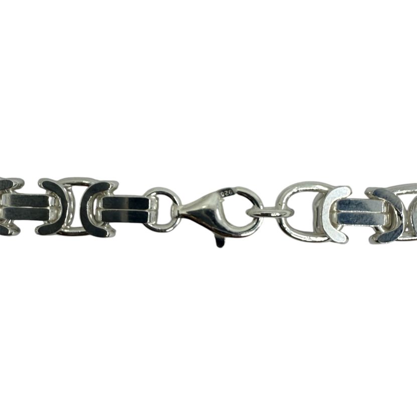 Königskette Flach 8 mm aus 925 Sterling Silber – Massiv Herren Halskette