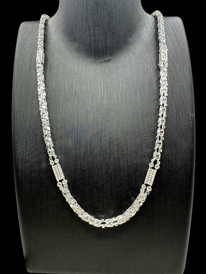 Käfigkette Iced-Out 5mm breit Massiv Silber 925 Mady in Italy (2)