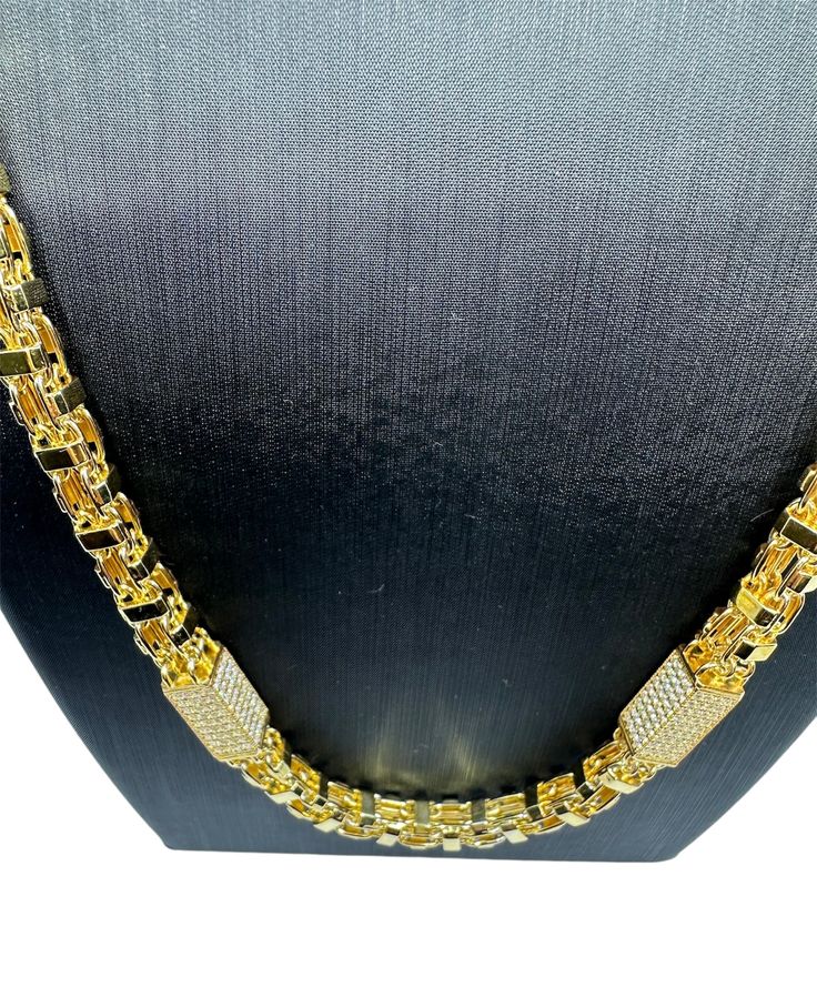 Käfigkette Iced-Out 8.5mm breit Silber 925 MIT 18K ECHTGOLD VERGOLDUNG (4)